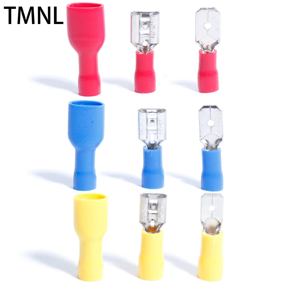 

Plug cold pressing insulation fast wire spring connector Terminals Electrical Crimp Spade Lug Cable car Full Fork Assortment Kit