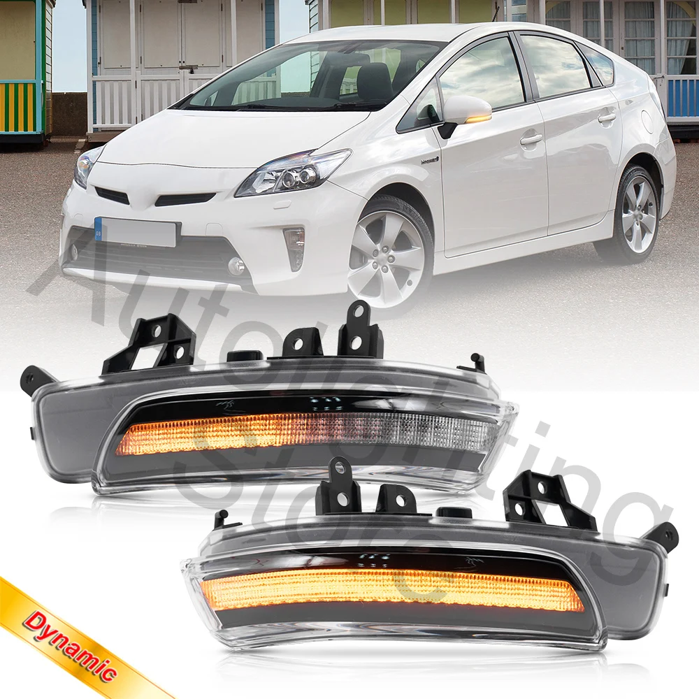 

2X Led Side Mirror Indicator Lights Dynamic Side Wing Turn Signal Lamps Rearview Light For Toyota Camry Avalon iQ Prius+ Wish