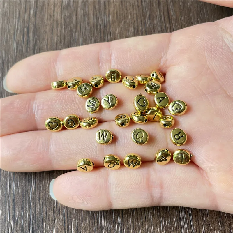 300pcs Letter Love Mixed Batch Oval Perforated Bead Connector for Jewelry Bead DIY Bracelet Necklace Accessories Wholesale