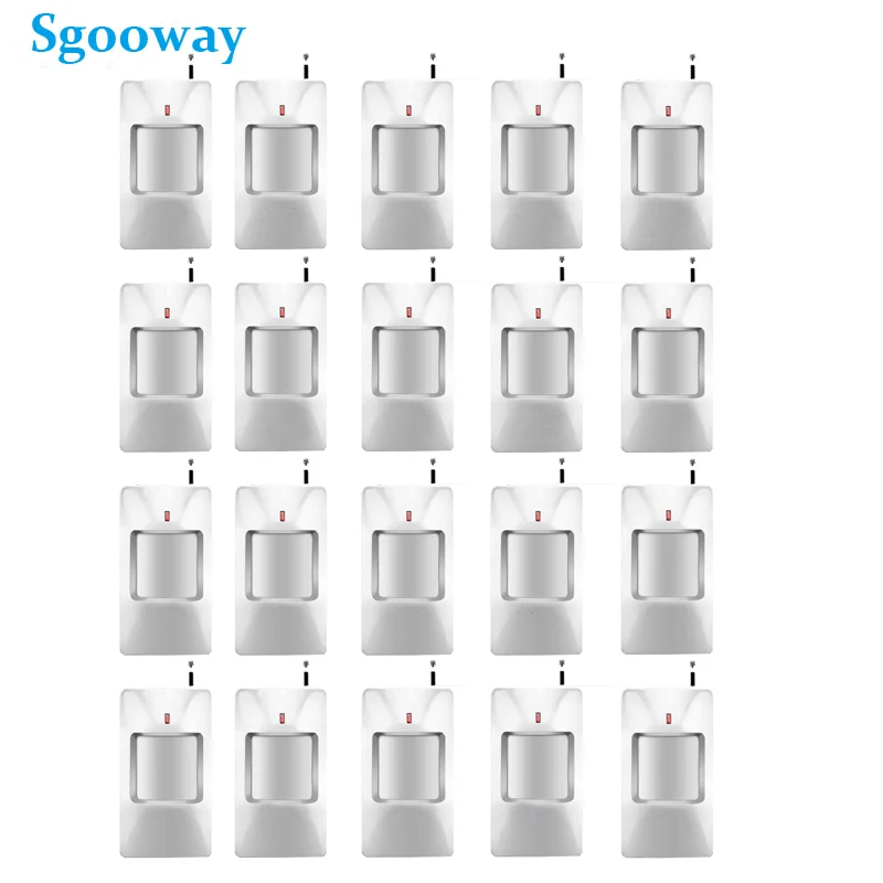 Sgooway 20 Pieces 433MHZ wireless PIR sensor wireless motion sensor detector for alarm 2 years warranty