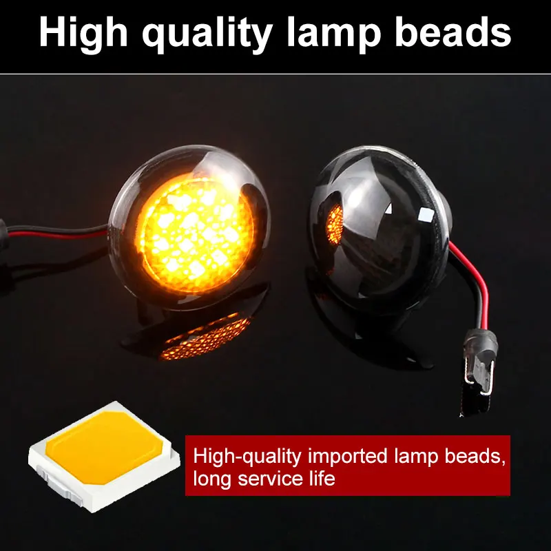 2pcs Smoke Amber Car LED Side Repeater Indicator Light For Land Range Rover L322 2002-2012 Side Marker Signal Lamp Light