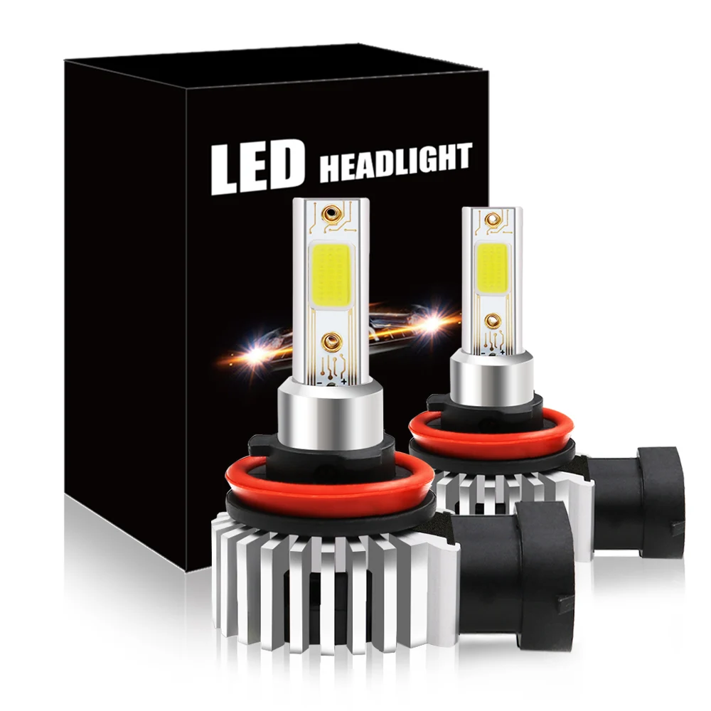 2 bombillas 60W Car LED Headlight Bulb Mini Headlight Kit for High/Beam Bulb fog Light 6000K White H1 H10 9006 9005 H4 H7 H8 H11