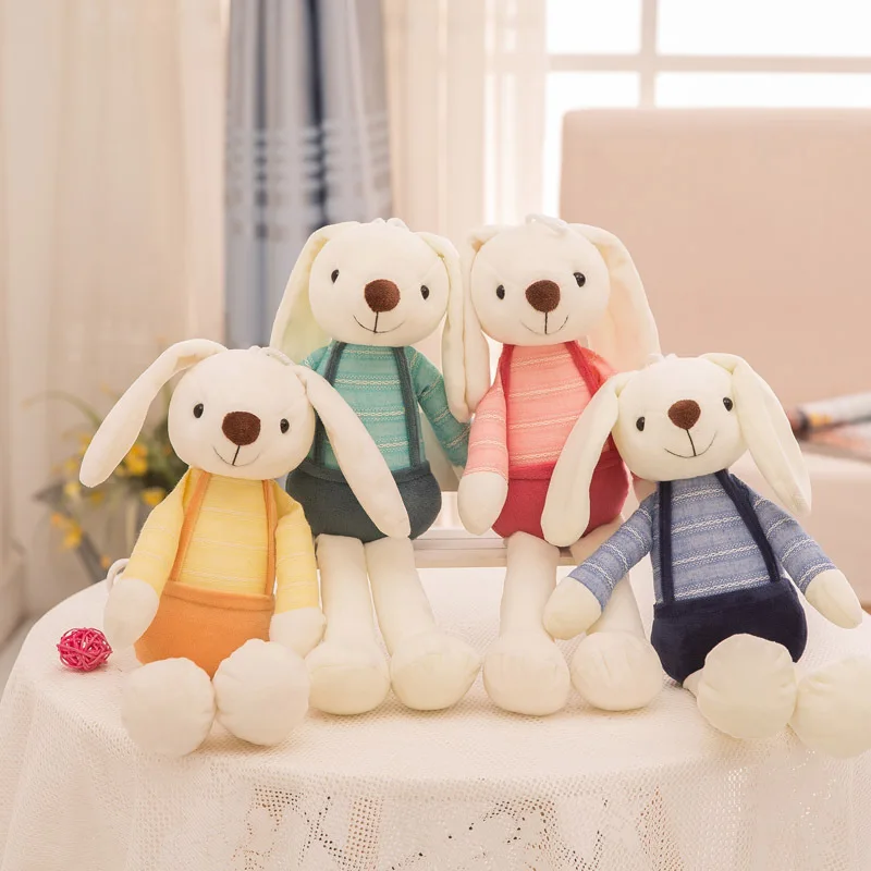 Conejo de peluche Kawaii de 40cm para bebé, animales de peluche de tela suave, decoración del hogar para niños, juguetes de apaciguar para bebé,