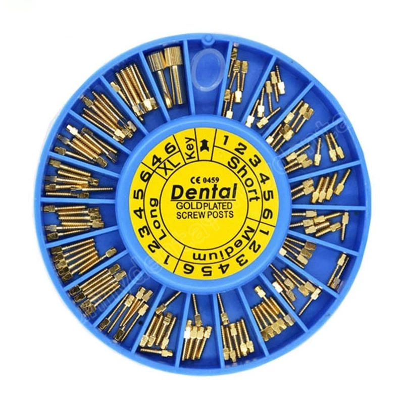 

120Pics Dentist Tool Dental Gold Plated Screw Posl Dentistry Equpment