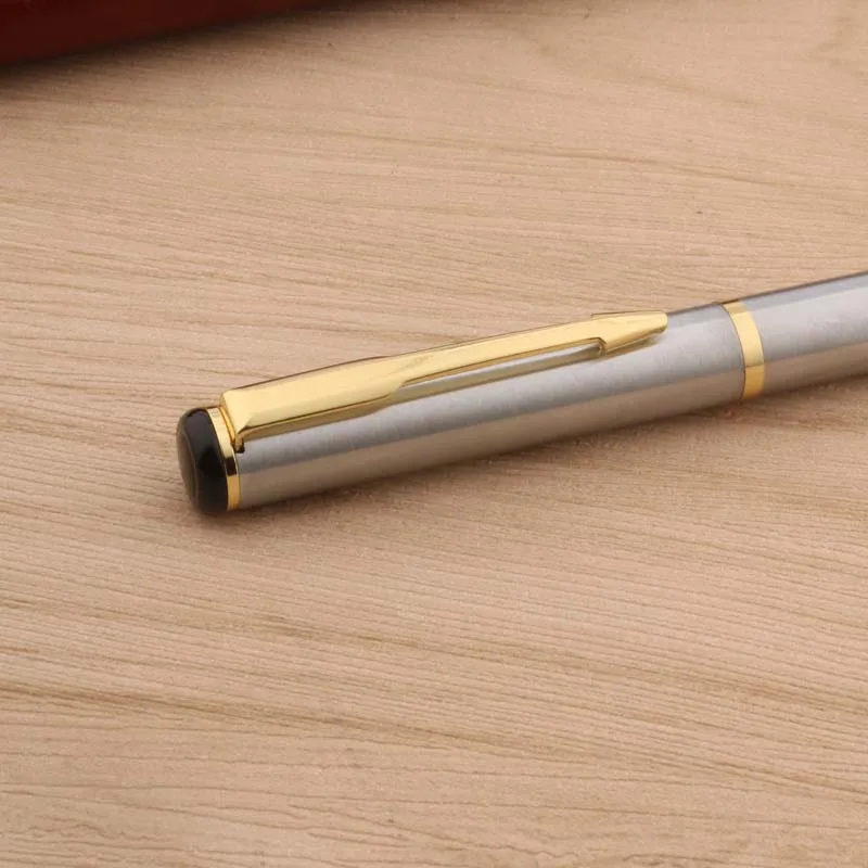 Stainless Steel 801 Fountain Pen Classic Arrow Stationery Office Supplies Golden Ink Pen New