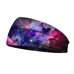 Galaxy Star Print Bandana Hair Bands for Girls Women Headband Scarf Face Mask Turb Yoga Sport Headwrap Adult Hair Accessories