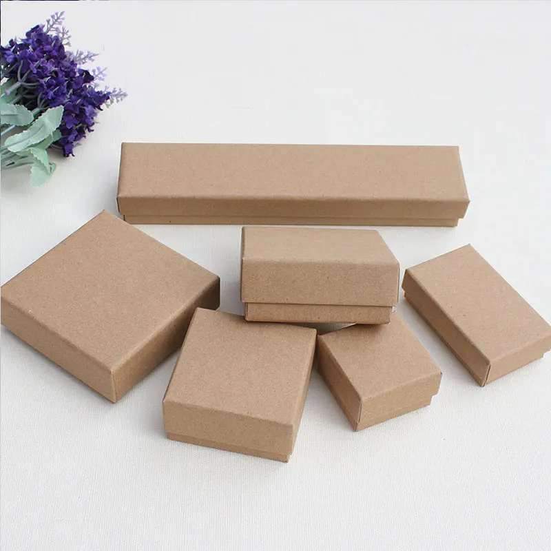 1pc Cardboard Jewelry Set Gift Box Ring Necklace Bracelets Earring Gift Packaging Boxes Square Display Cardboard Gift Case