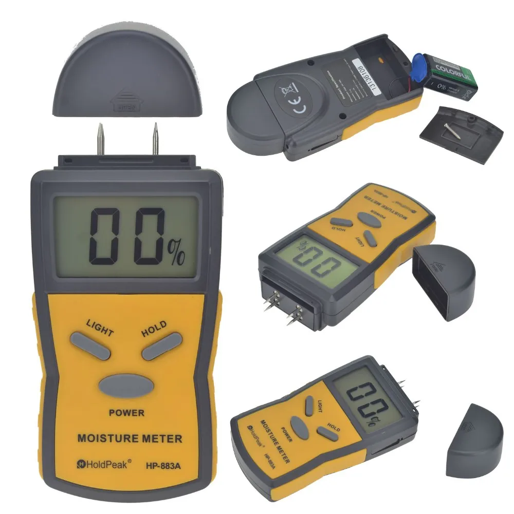 Digital Wood Moisture Meter, Wood Humidity Tester, Timber Damp Detector, Large LCD Display, 4 Pins, 0-99.9%, Drop Shipping