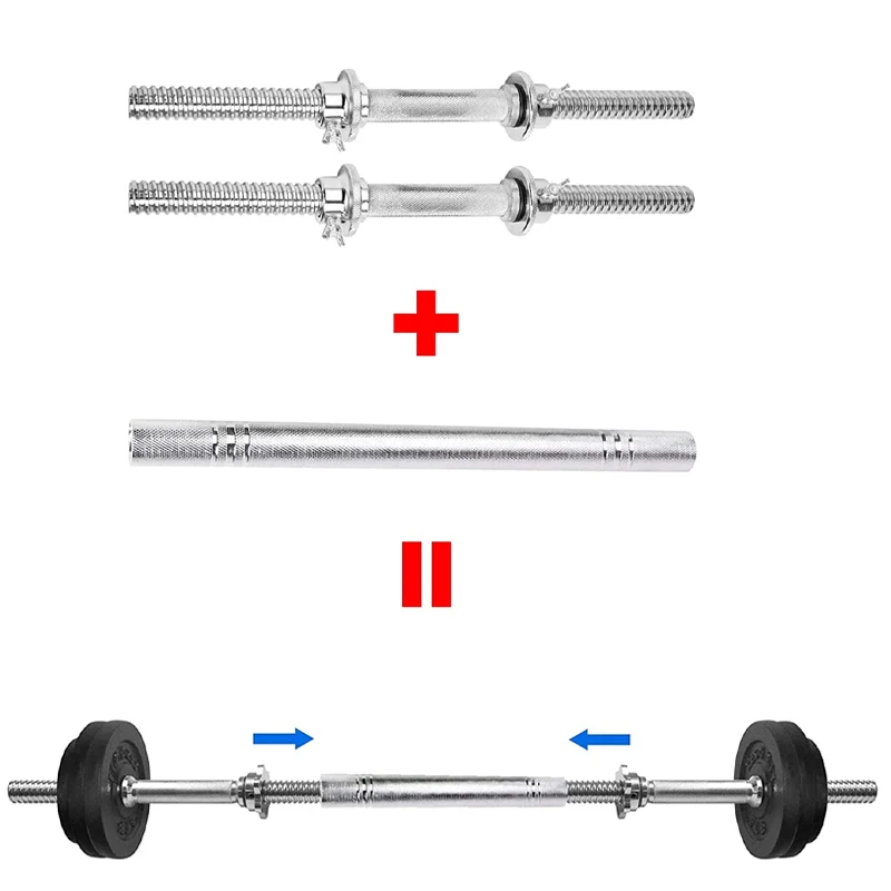 30CM/40CM/50CM Steel Dumbbell Connecting Rod Home Gym Wear Resisting Barbell Extension Bar Weight Lifting Attachment Accessories