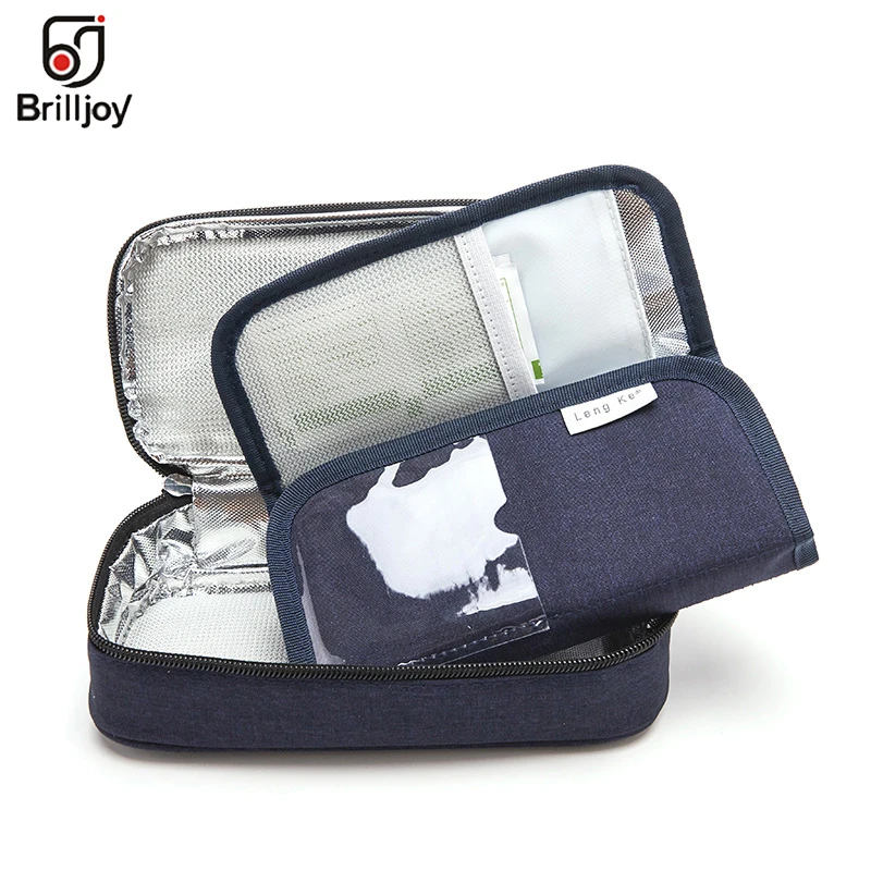 

Brilljoy portable Refrigerated Insulin Bag Medical Ice Bag Drug Diabetic Travel Cooler Box Insulation Aluminum Foil Ice Bag new