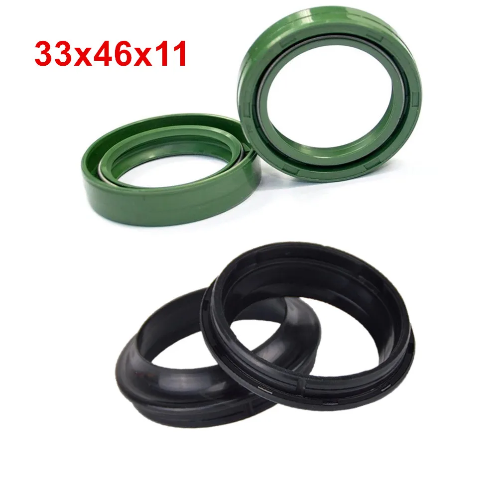 33*46*11 Front Fork Damper Oil Seals Set For Kawasaki KX65 2000-2021 BN125 Eliminator 01-09 KLX140 KLX140L 2008-2018