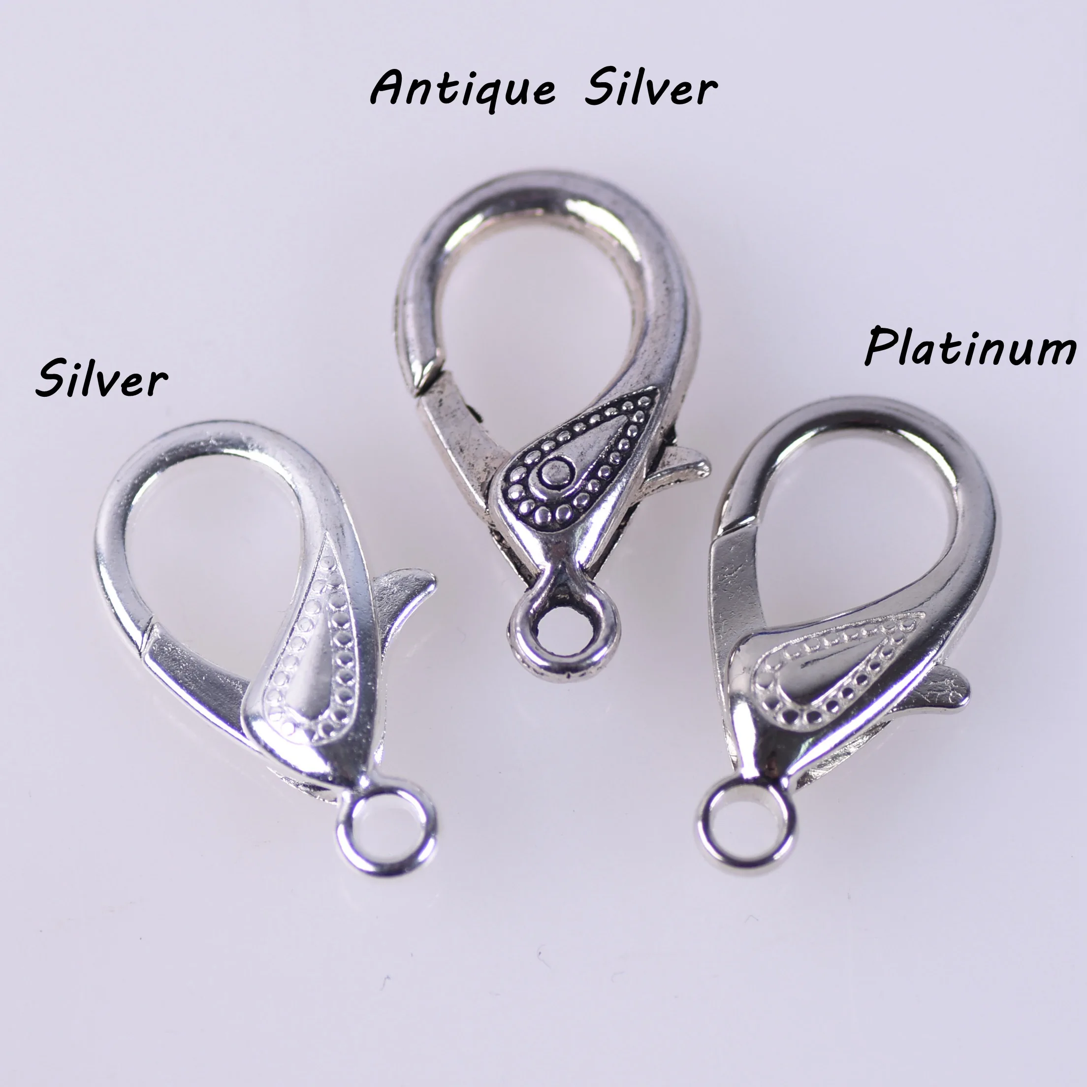 5pcs 30x17mm Antique Silver Color Metal Lobster Clasps Hooks Clips for Necklace Bracelet Jewelry Making DIY Crafts Findings