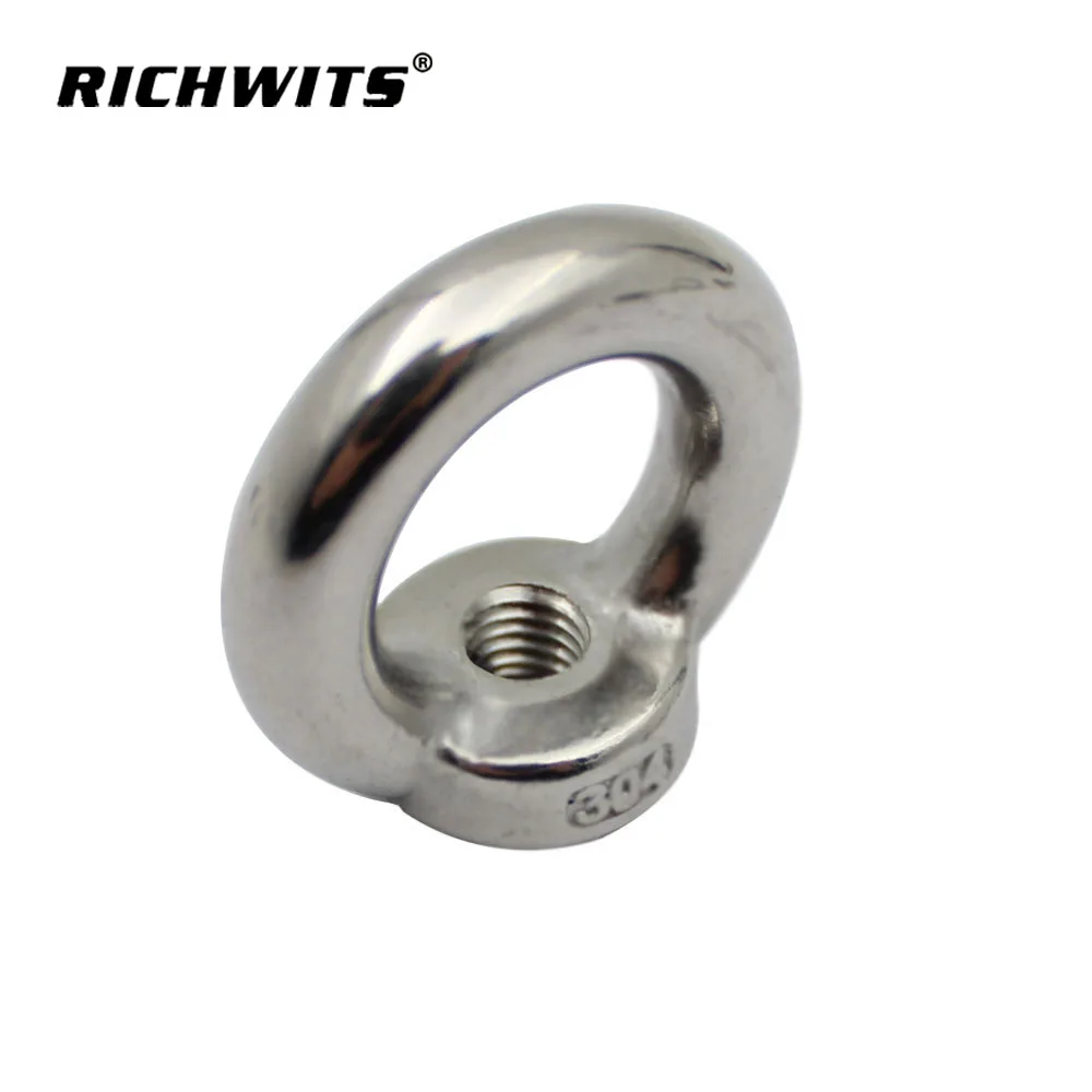 1 Pc M DIN582 Stainless Steel SS304 Lifting Eye Nuts Fastener for Cable Rope(M6)
