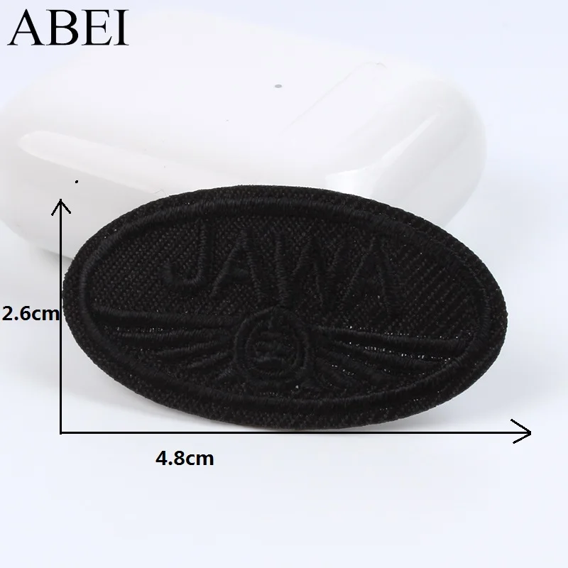 10pcs Iron On Oval Black Patch Embroidery Clothing Stickers DIY Jeans Pants Coats Sewing Fabric Appliques Garments Badge