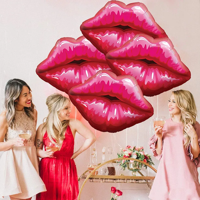 5 Stück Valentinstag Dekor Riesige Aluminiumfolienballons Lippenstift Lippen Rotes Herz Siamesische Liebe Folienballons Valentinstag Hochzeit – Detail 40