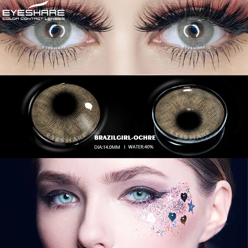 Color Contact Lenses 1 Pair Colored Lenses for Eyes Annual Colored Contacts Beauty Makeup Pupils Lens Cosmetics Contacts Lenses