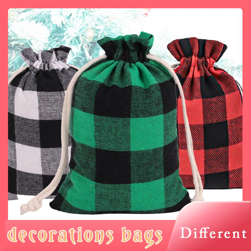 Christmas Candy Bag  Canvas Gift Bags New Year Xmas Nevidad Best Gifts For Kids Event Party Decor  check  christmas gift bags