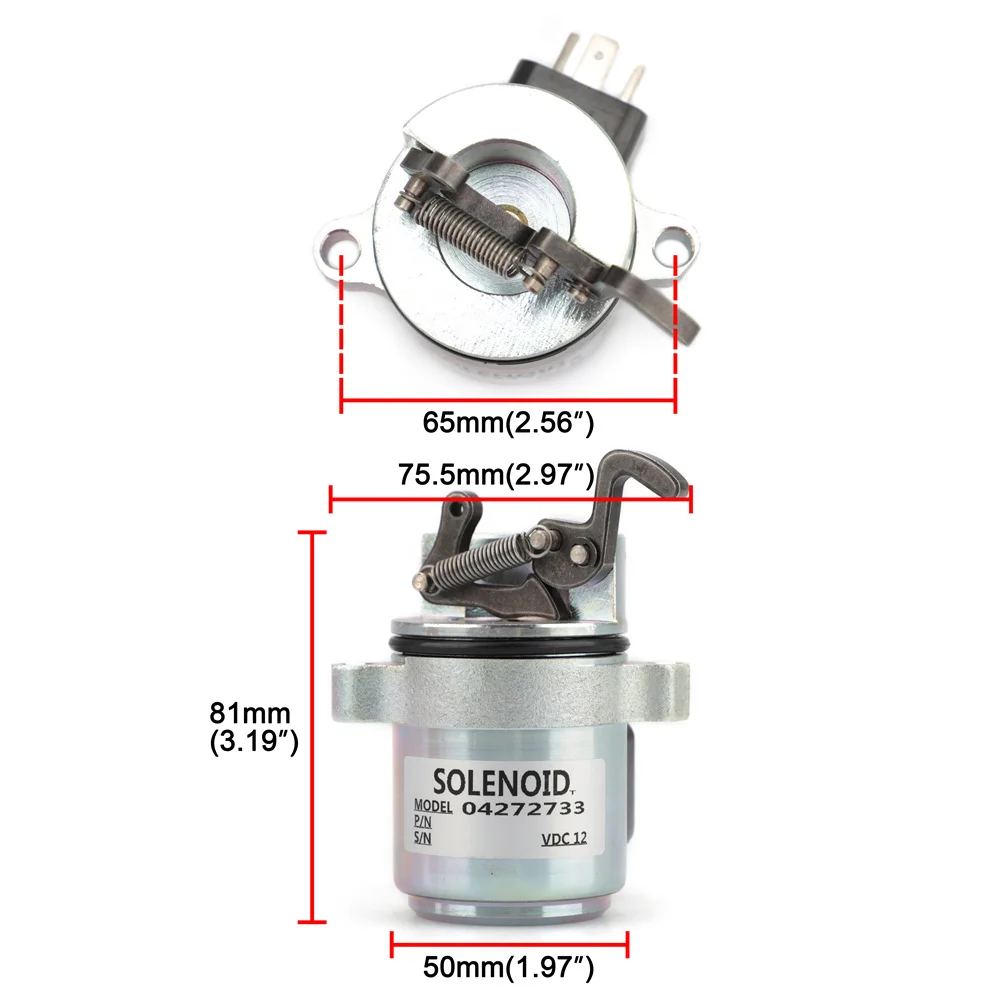 For Deutz BF4M1011F Bobcat Skid Steer Loader 863/873 12V Fuel Shut Off Solenoid 04272733 M7272733