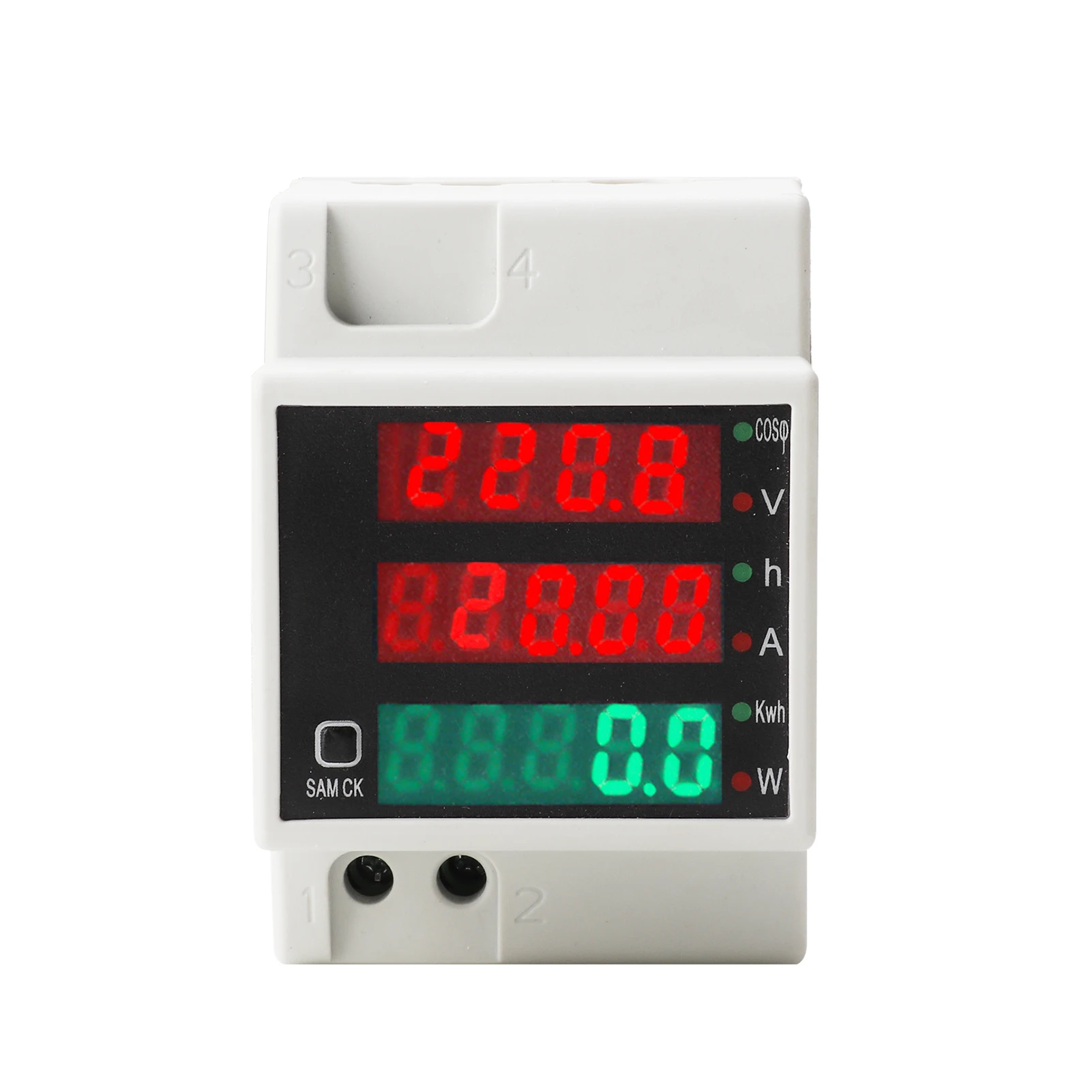 AC80-300V 100A Energy Meter DIN Rail Multimeter Electric Power Meter kWh AC Voltage Current Power Factor Tester Ammete Voltmeter