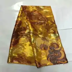 Latest Fashion Design African Soft Silk Fabric For Garment Neat Embroidery On The Material Silk Fabric 5 Yards. L11213