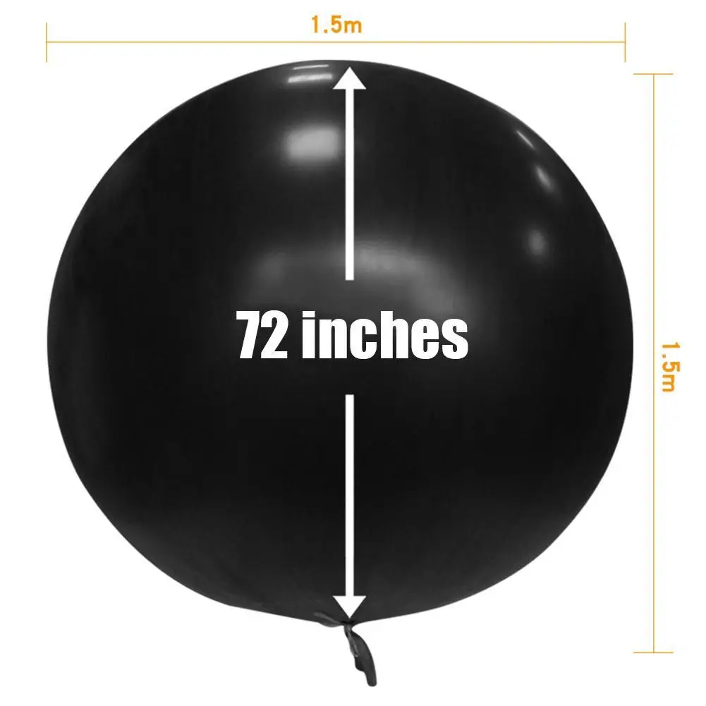 72 Inch Giant Latex Ballon Witte Transparante Kleur Zwart Kleur Verjaardagsfeestje Bruiloft Decoratie Helium Ballon