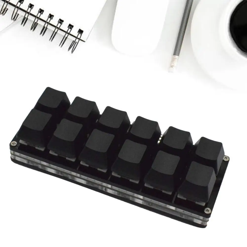 Mini preto 12 teclas mecânicas teclado de jogo teclado sayo dispositivo atalho teclado programável personalizado macro teclado quente