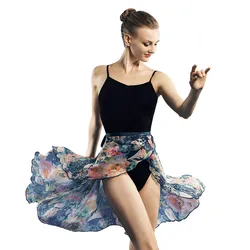 Women Chiffon Flower Practice Leotard Dancing Wear Girls Floral Print Ballet Tutu Cheap Dancing Girls Tutu Skirt Princess Skirts