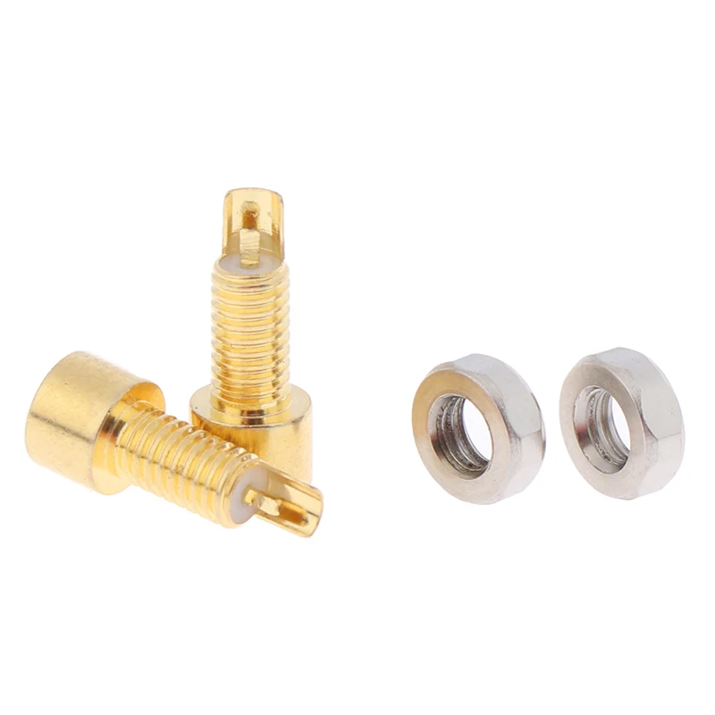 2Pcs/Set Gold Plated Pure Copper MMCX Female Jack Solder Wire Connector PCB Mount Pin IE800 DIY Long/Short Audio Plug Adapter