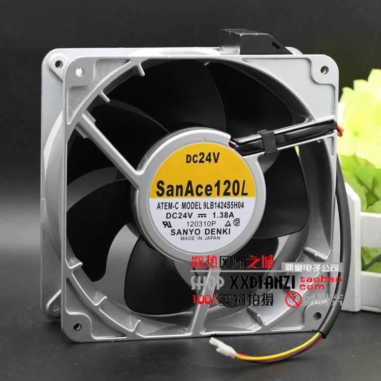 Sanyo Denki 9LB1424S5H04 DC 24V 1.38A 140x140x51mm Server Cooling Fan