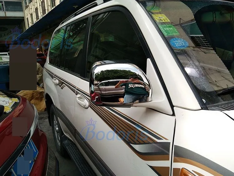 Accessories For Toyota Land Cruiser 100 LC100 Lexus LX470 1998-2007 Door Mirror Cover Overlay Panel Frame Chrome Car-Styling