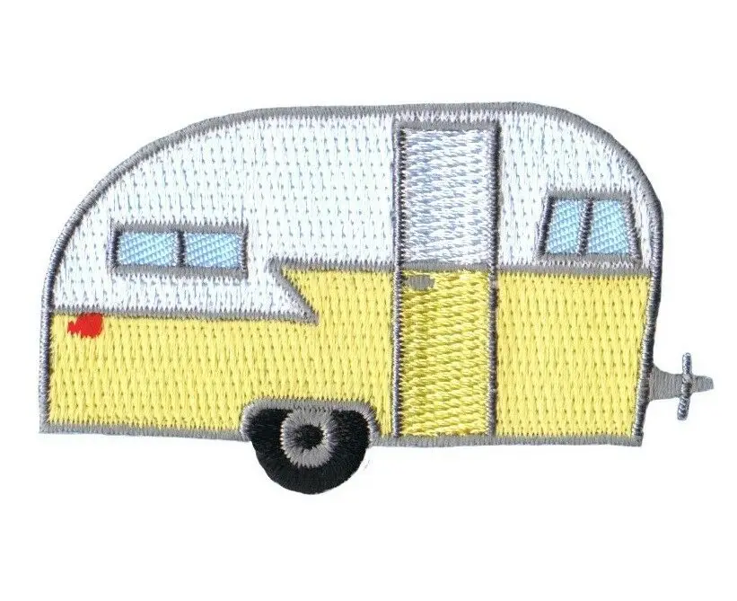 Hot! Camper RV Applique Patch - Trailer, Recreational Vehicle, Camping Iron on Applique (≈ 7*4.2cm)