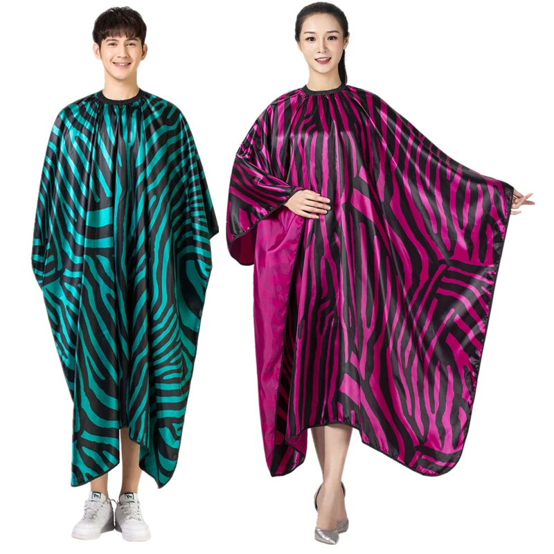 Salon Professional Hair Styling Shawl Barber Zebra Stripes Waterproof Hairdressing Cape Gown Hairdresser Haircut Dye Hair Apron