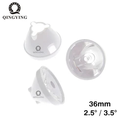 5pcs 1W 3W 5W High Power LED Lens 36mm Super Small Angle 2.5 3.5 Degree Optical Lenses Reflector Collimator With White Holder