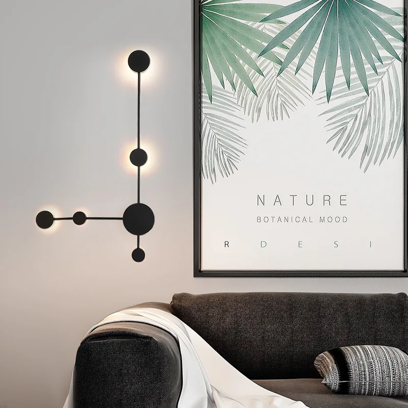 

Nordic postmodern minimalist art designer living room decoration wall lamp creative simple personality bedroom bedside lamps