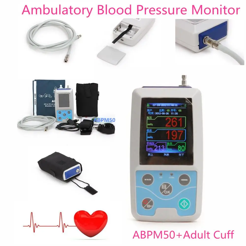 ABPM50 24 hours Ambulatory Blood Pressure Monitor Holter ABPM Holter BP Monitor with software contec