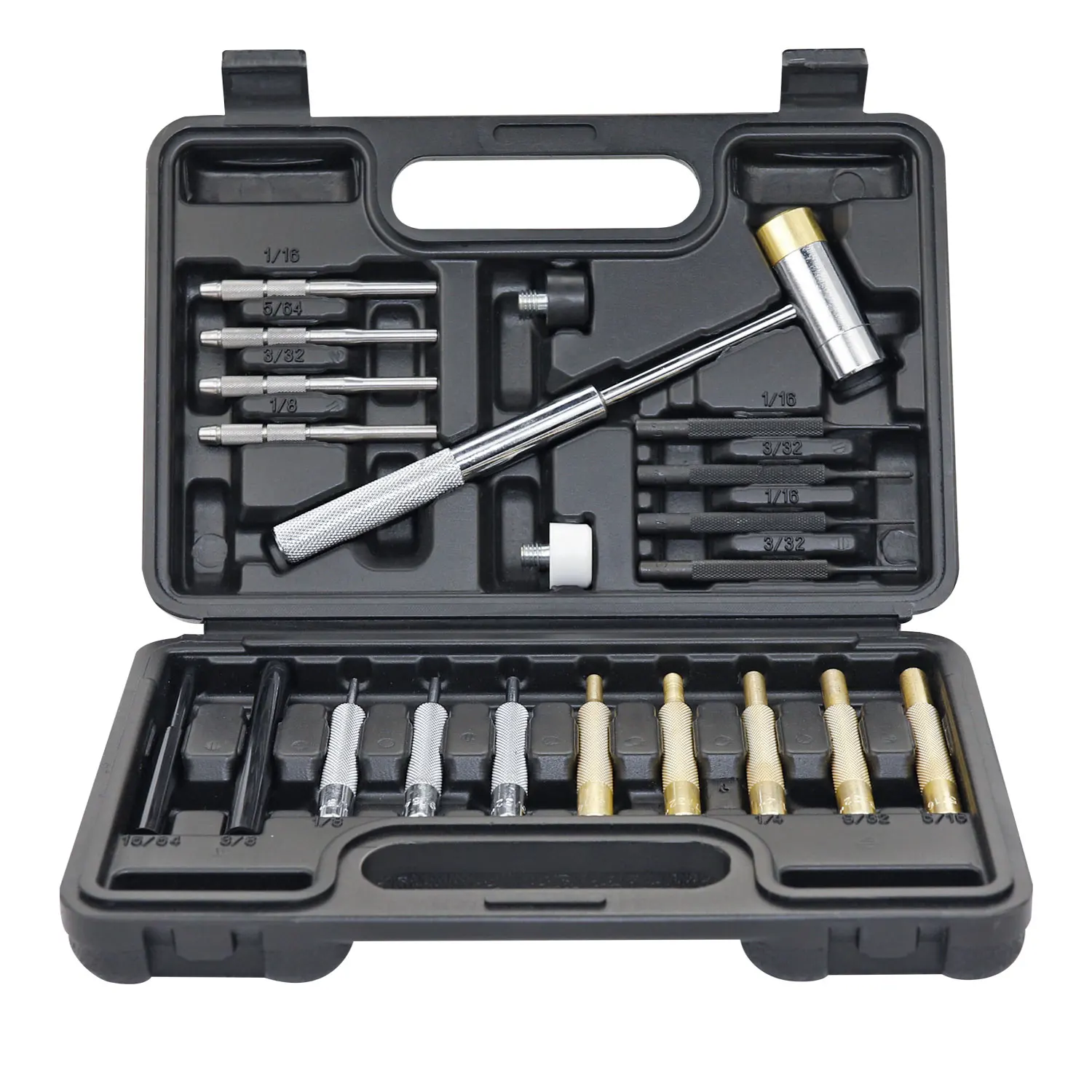 BESTNULE Roll Pin Punch Set, Made of Solid Material Including Steel Punch with Hammer for Gunsmiths, Jewelry and Watch Repair