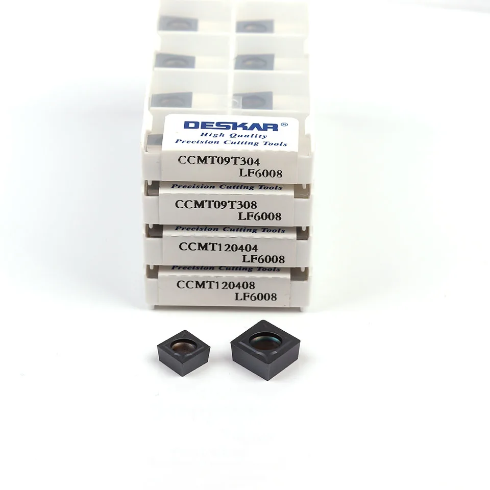 DESKAR CCMT09T304 CCMT09T308 LF6008 CCMT120404 LF6008 CCMT120408 LF6008 Kim Loại CNC Dụng Cụ Xoay Carbide Lưỡi Dao Bằng Thép Không Gỉ