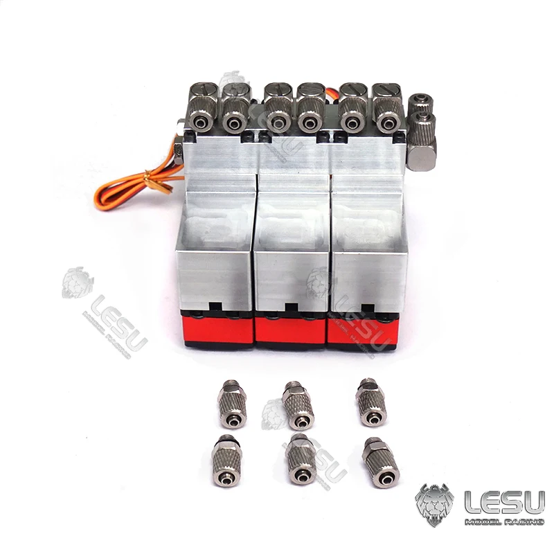 

LESU 3Ch Metal Hydraulic Directional Control Valve for 1/14 RC Dumper Truck Loader Excavator Electric Toys Model Th16738-Smt3