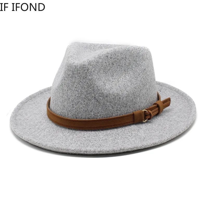 High Quality Wool Felt Fedoras Hats Adult Men Fashion Trilby Cap Autumn Winter Formal Jazz Dress Hat