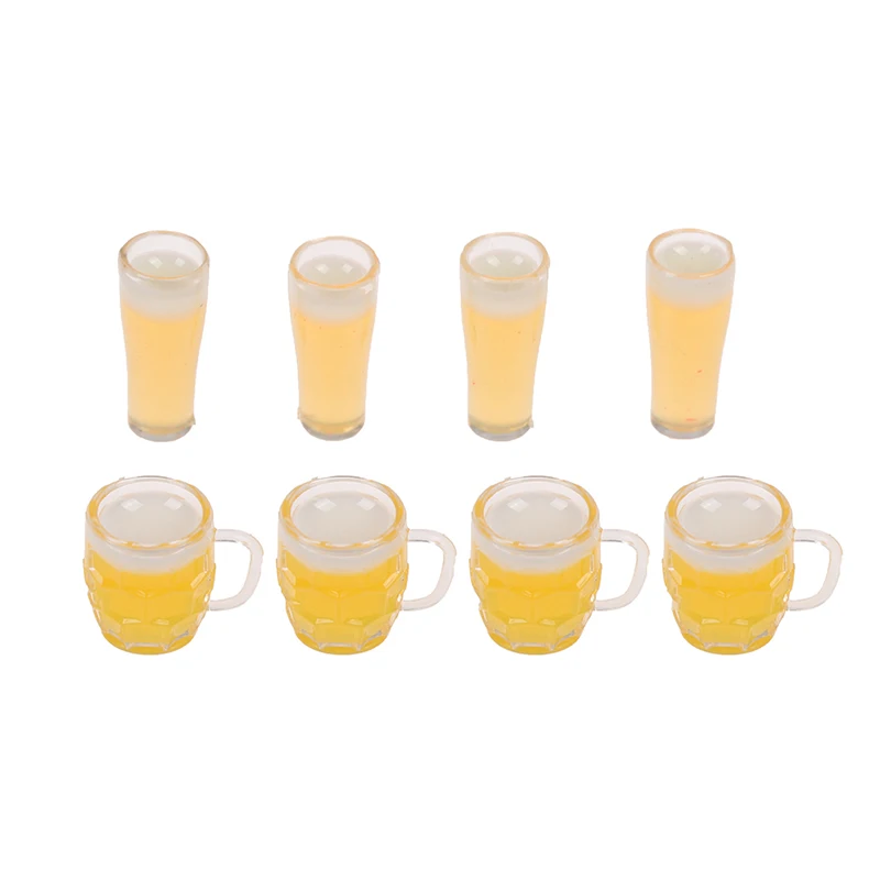 4 pçs brinquedos para casa de bonecas 1/12 cena em miniatura modelo escala casa de bonecas móveis acessórios mini caneca copo cerveja brinquedos do miúdo