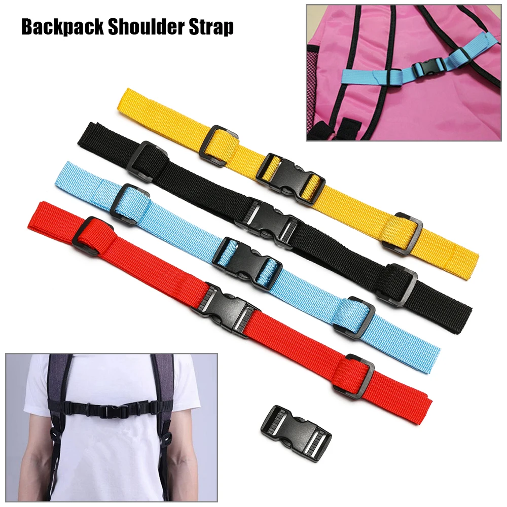 1PC Nylon 4 Colors Sternum Harness Fixed Belt Strap+Dual Release Adjustable Buckle Outdoor Camping Backpack Accessories