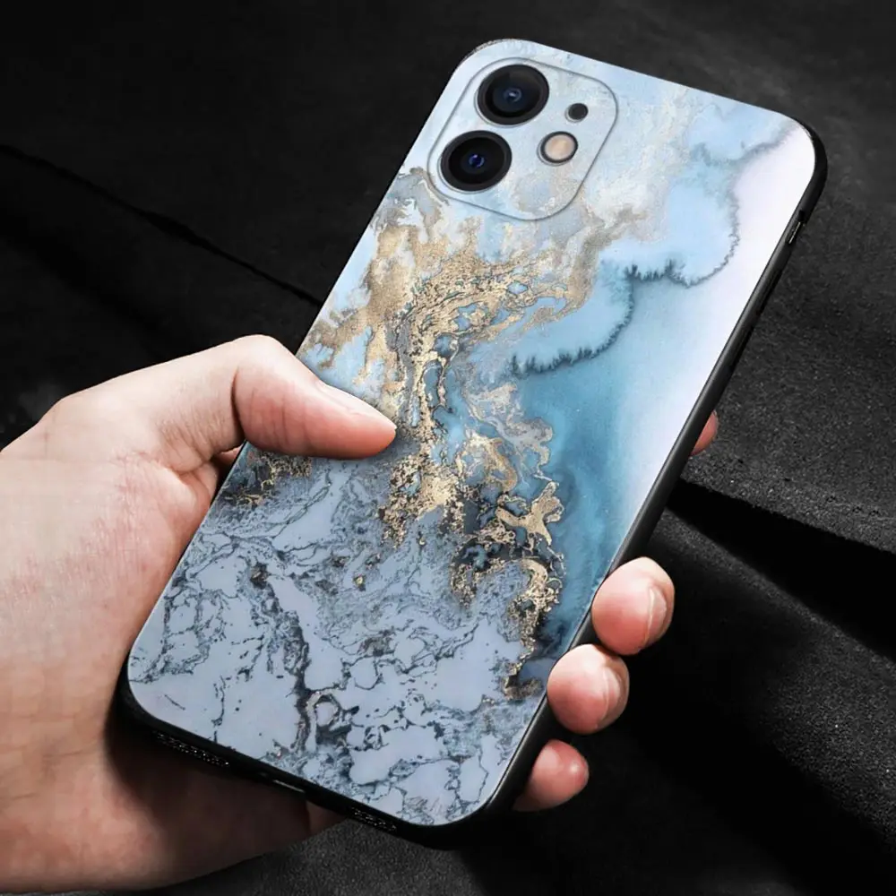 Colorfull Marble Pattern Phone Case For iPhone 15 14 12 11 Pro Max XS XR X 7 8 Plus 12 Mini Shell Soft Funda Silicone Cover