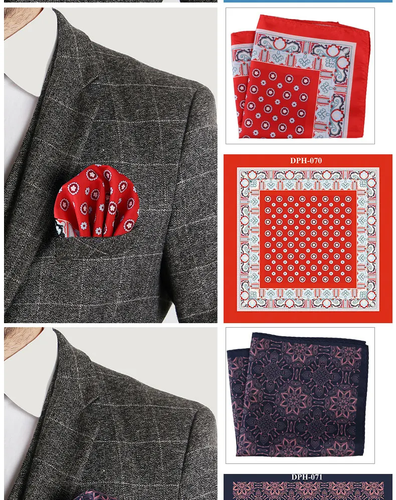 Tailor Smith New Arrival 30x30cm Big Size Handkerchief Men Fashion Chest Towel Paisley Floral Dot Soft Suit Hanky Pocket Squares
