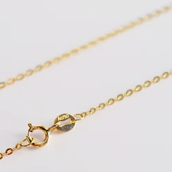 Sinya Hot Sale Promotion 18k Au750 Gold Necklace Clavicle Shine O Chain High Luster Good Quality for Women Ladies Girl DIY Use