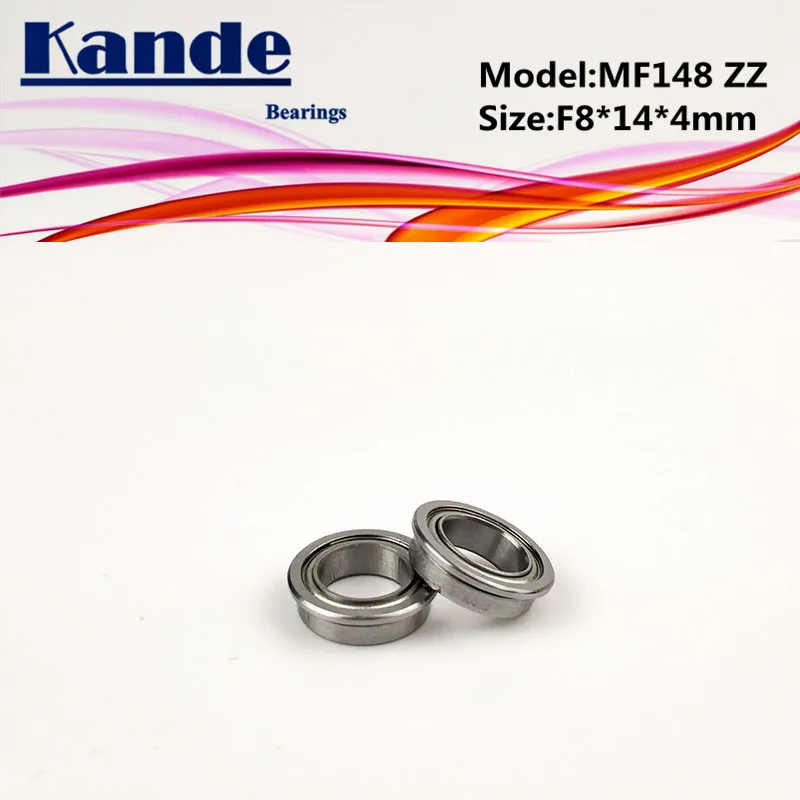 

Kande Bearings 10PCS MF148ZZ MF148Z MF148 ZZ MF148 Miniature Flange Bearing F8x14x4mm