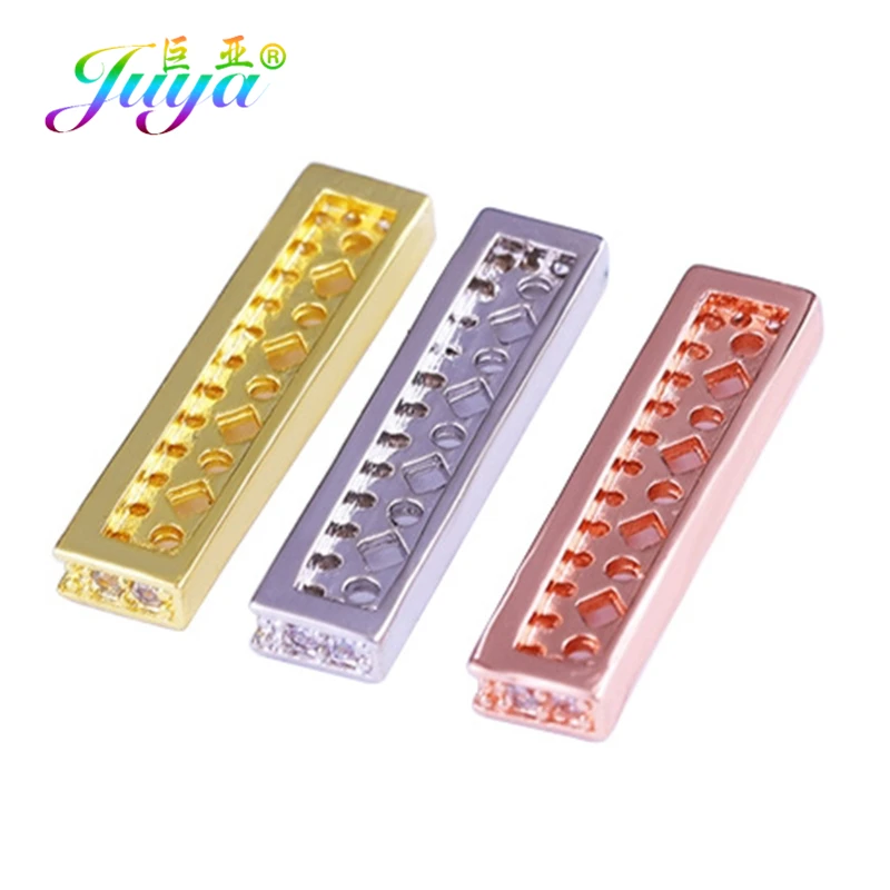 Juya Handmade High Quality Decorative Square-Shape Spacer Beads Accessories For Needlework Natural Stones Pearls Jewelry Making