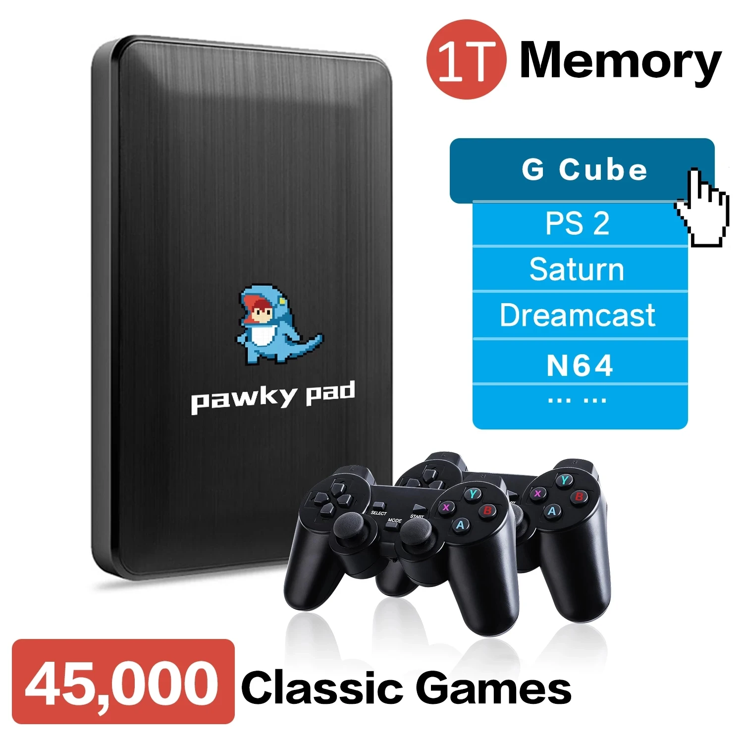 

Pawky Pad Retro Video Game 4K 3D Game Console for G Cube/Saturn/PS2/Naomi 60000+ Games for Windows 107 Classic Game Series