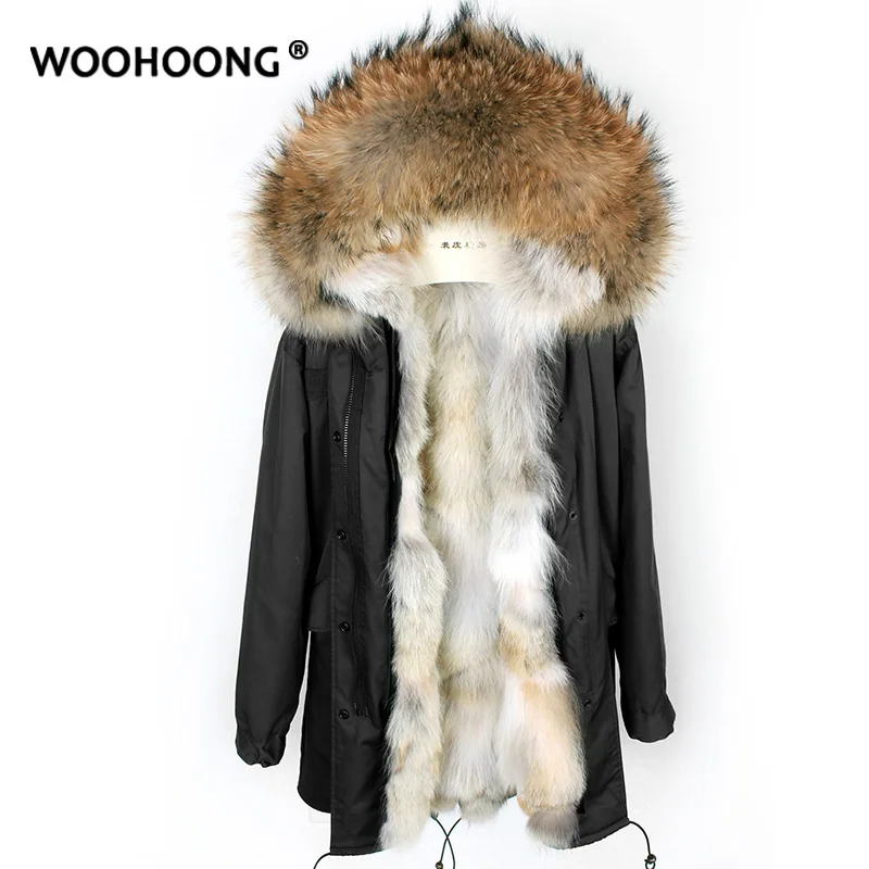 

Real Fur Jacket Women Winter Wolf Fur Parker Waterproof And Removable Fashion Warm Streetwear Loose Large Size Customization
