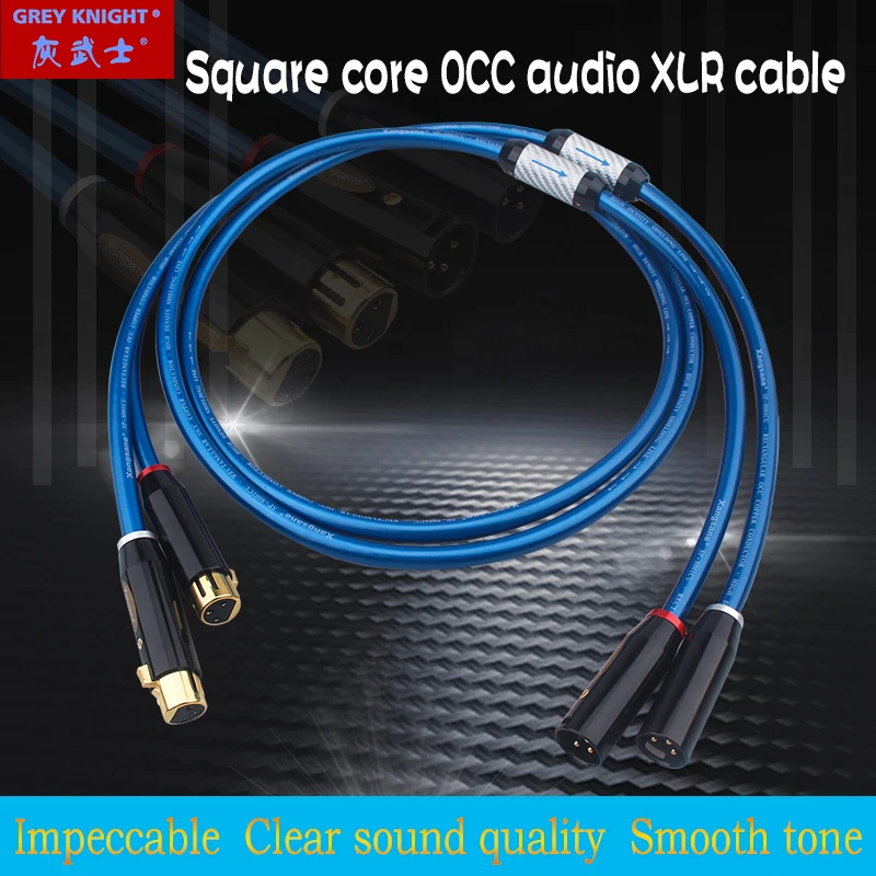 GREY KNIGHT OCC square core copper audio XLR balanced cable amplifier speaker connection XLR male plug-XLR female plug