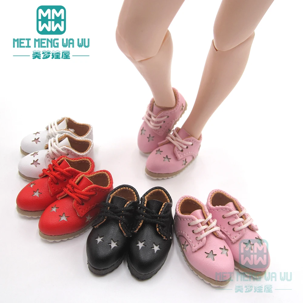 

1pcs 4.3cm Blyth doll shoes fashion five-star leather shoes white, pink, red, black for Blyth Azone 1/6 doll accessories